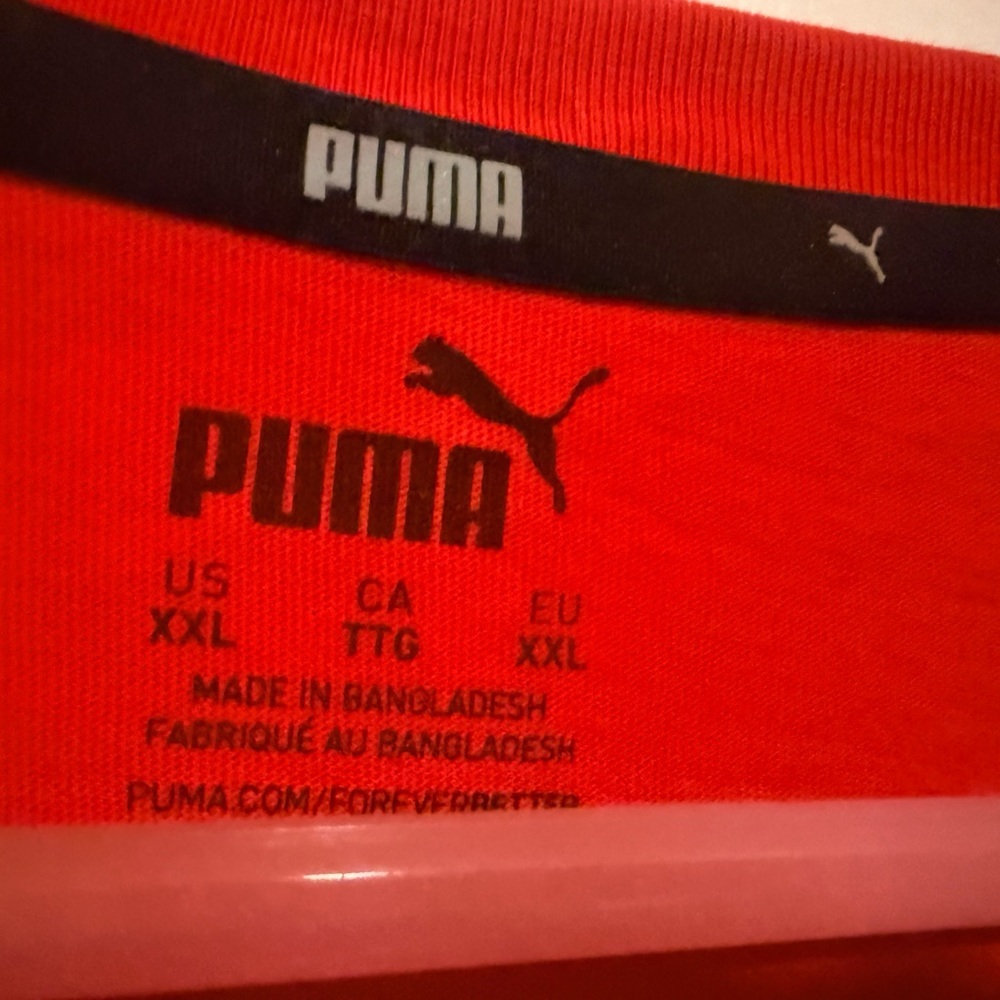 Puma Red Crewneck Logo Tank Top with Black Print - Picture 3 of 4